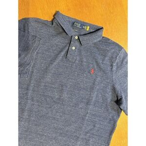 Polo Ralph Lauren Polo Shirt XXL Classic Fit Blue Heather Red Pony Cotton
